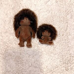 Brown Plush Hedgehog Toy Set